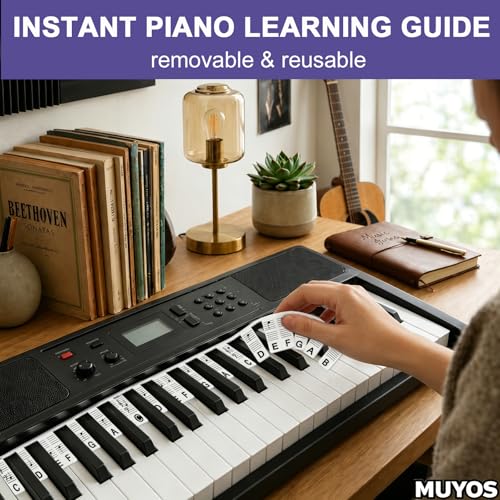 Thumbnail 4 de MUYOS Silicone Piano Key Labels Removable - 88 Black Stickers for Keyboard