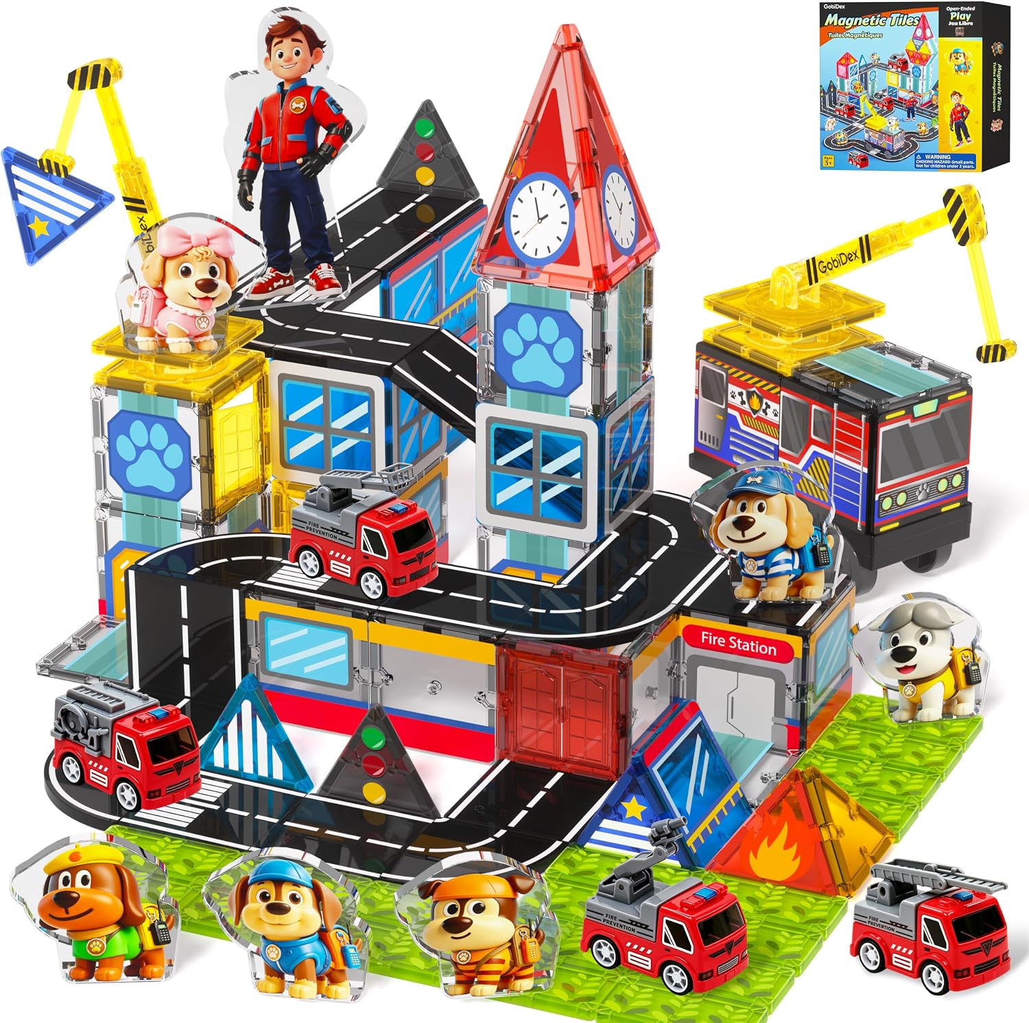 Detalle de Magnetic Tile Set, 58 Pieces