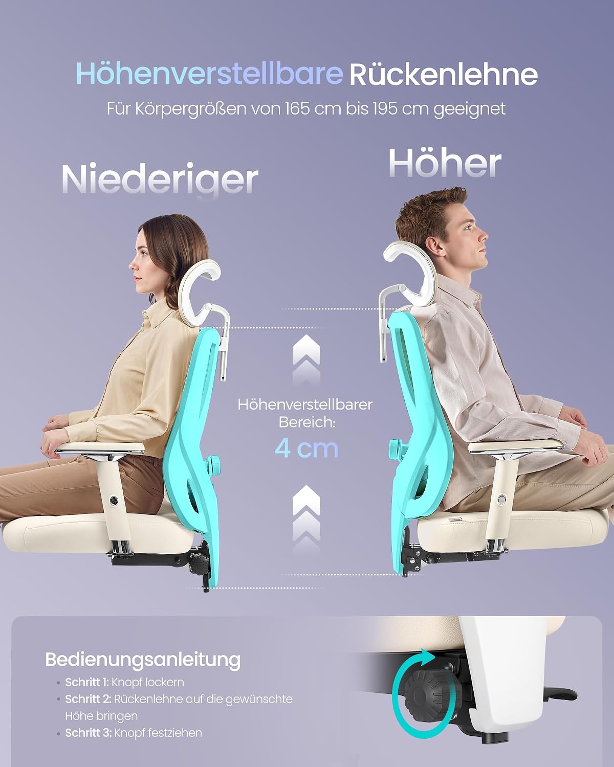 Thumbnail 3 de SONGMICS OBN067LJ01 ergonomischer Bürostuhl