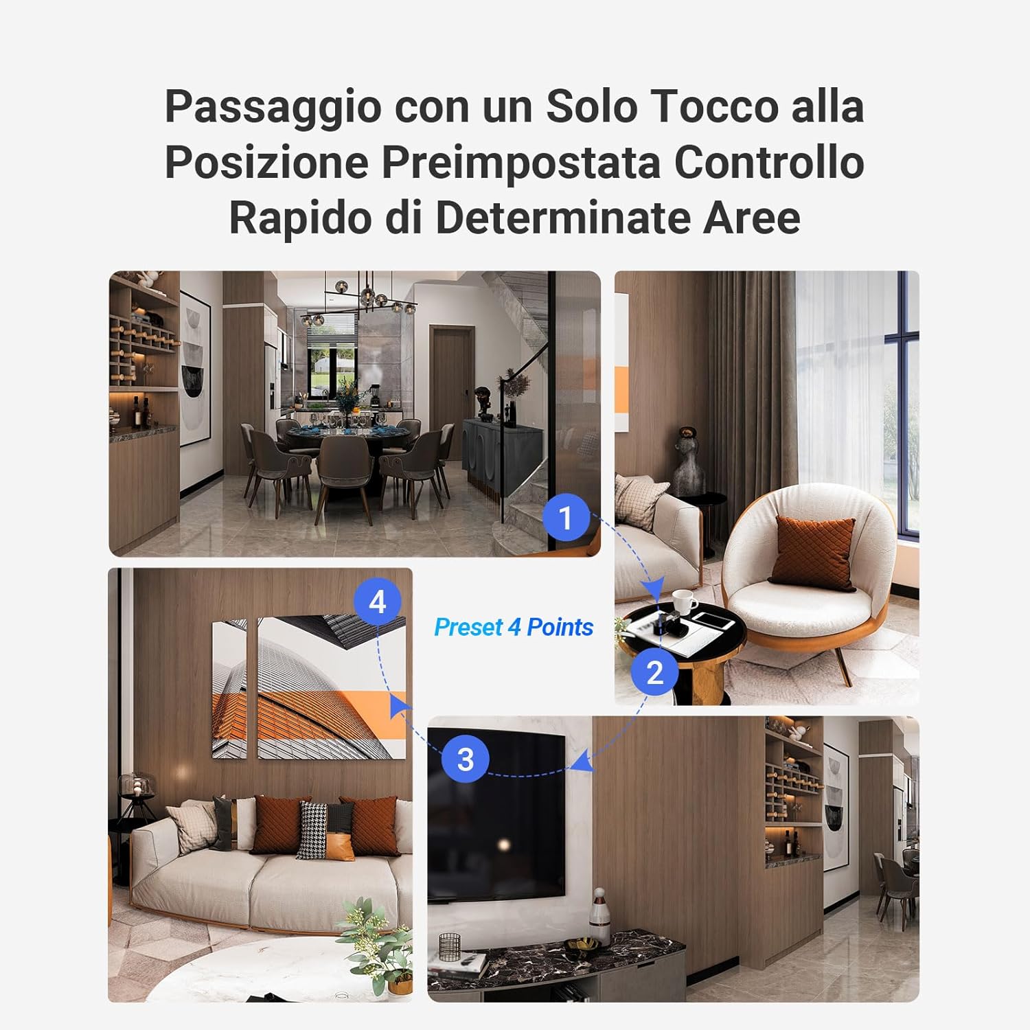 Thumbnail 6 de EZVIZ C60p Telecamera Wi‑Fi interna motorizzata a doppio obiettivo 2K+2K con tracciamento persone e audio bidirezionale
