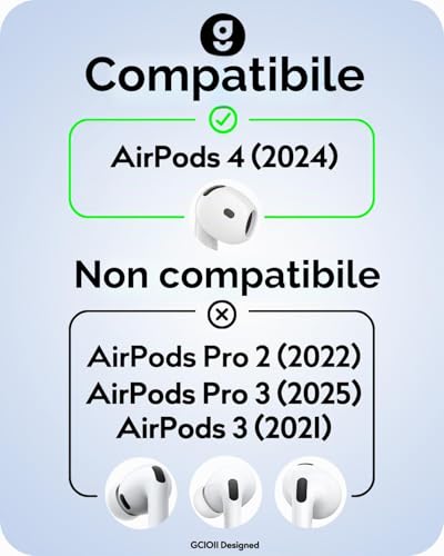 Detalle 2 de Gancio Orecchie per AirPods 4ª Generazione di Gcioii – 3 paia antiscivolo con custodia inclusa