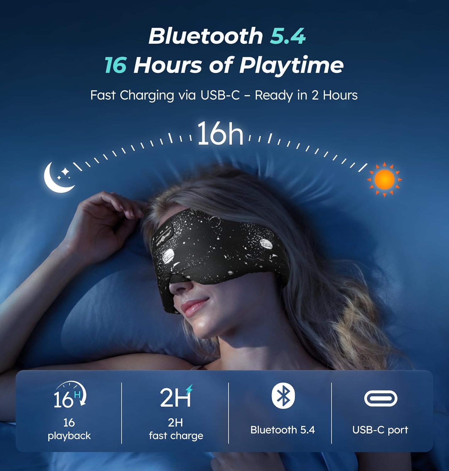 Thumbnail 5 de Musicozy Bluetooth Sleep Headphones Large for Travel