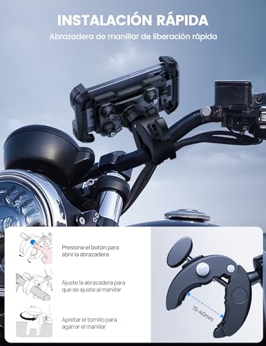 Thumbnail 5 de Lamicall Soporte Móvil para Moto ✨ Antivibración y 360°