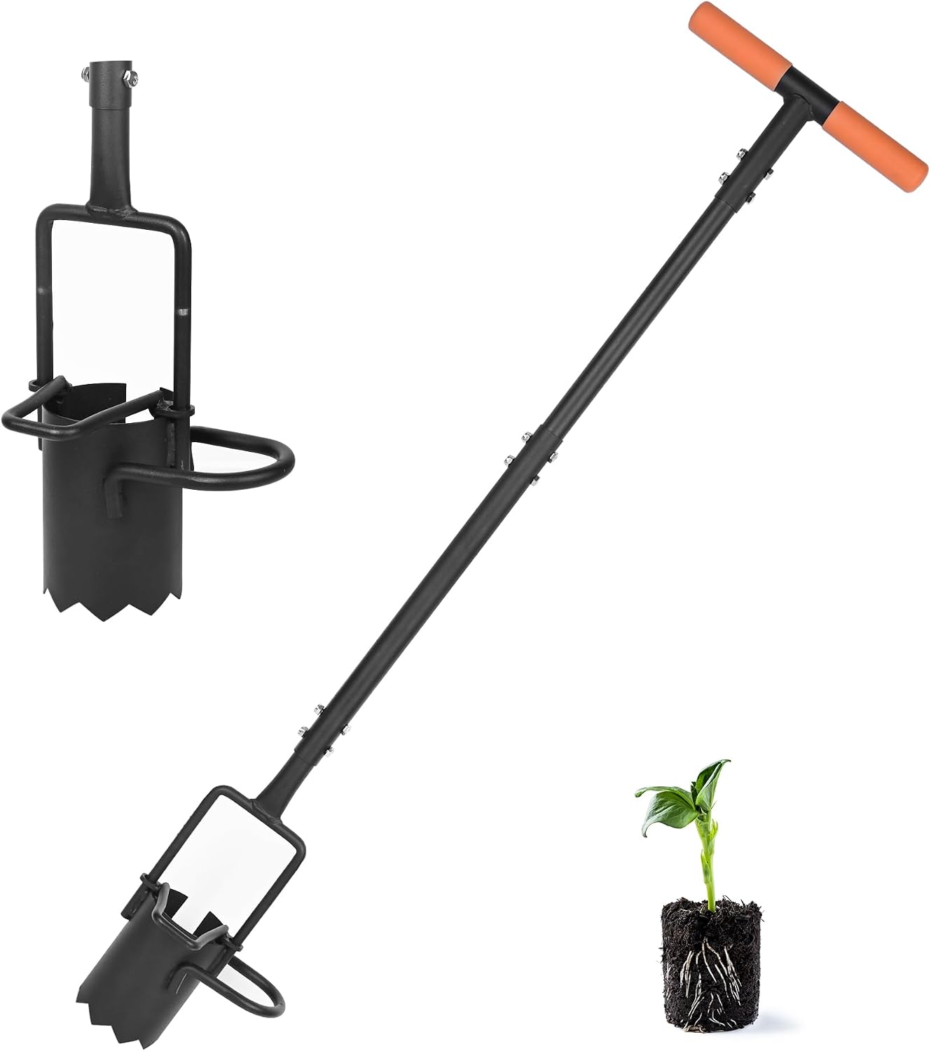 BARAYSTUS Bulb Planter Tool 5 in 1: una piantatrice da giardino a stelo lungo in acciaio al carbonio
