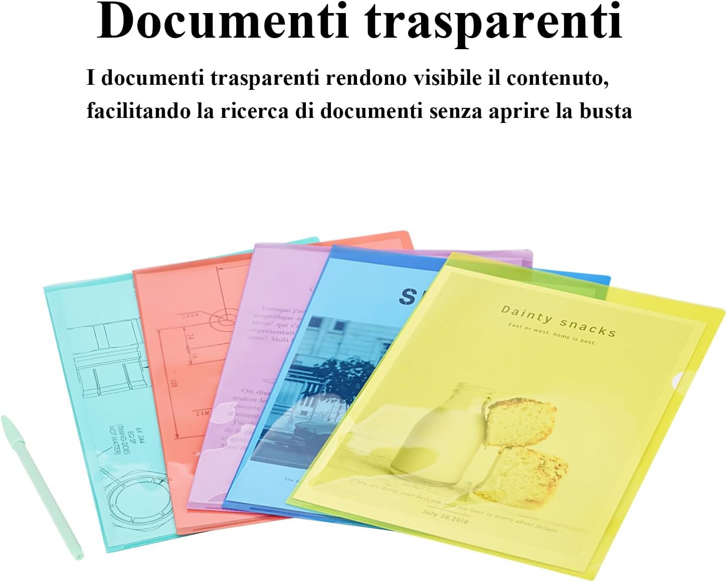 Thumbnail 3 de ZCZN Cartelline Portadocumenti A4 in Plastica, 14 pezzi, 7 colori brillanti, 31 cm x 22 cm