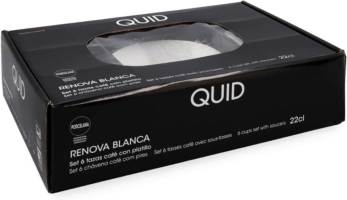 Thumbnail 3 de Quid Renova Blanca Set 6 Tazas y Platos Porcelana