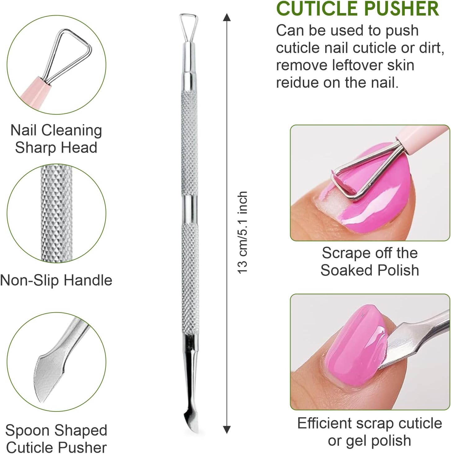 Detalle de Cuticle Nippers Set – Professional Cuticle Remover & Cuticle Pusher Kit by SYMBOL LONDON
