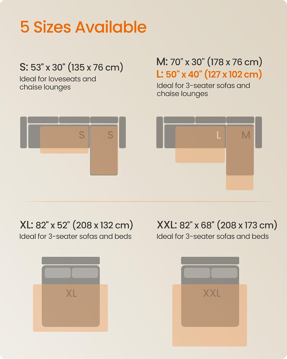 Thumbnail 5 de Feandrea Waterproof Dog Blanket 127 x 102 cm (PPB026GD01) for sofa protection