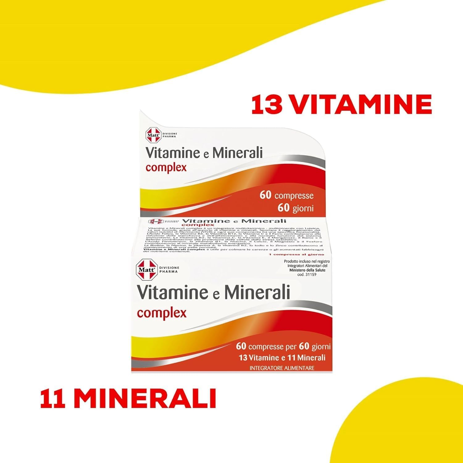 Detalle de Matt Divisione Pharma Integratore Multivitaminico e Multiminerale, 60 Compresse