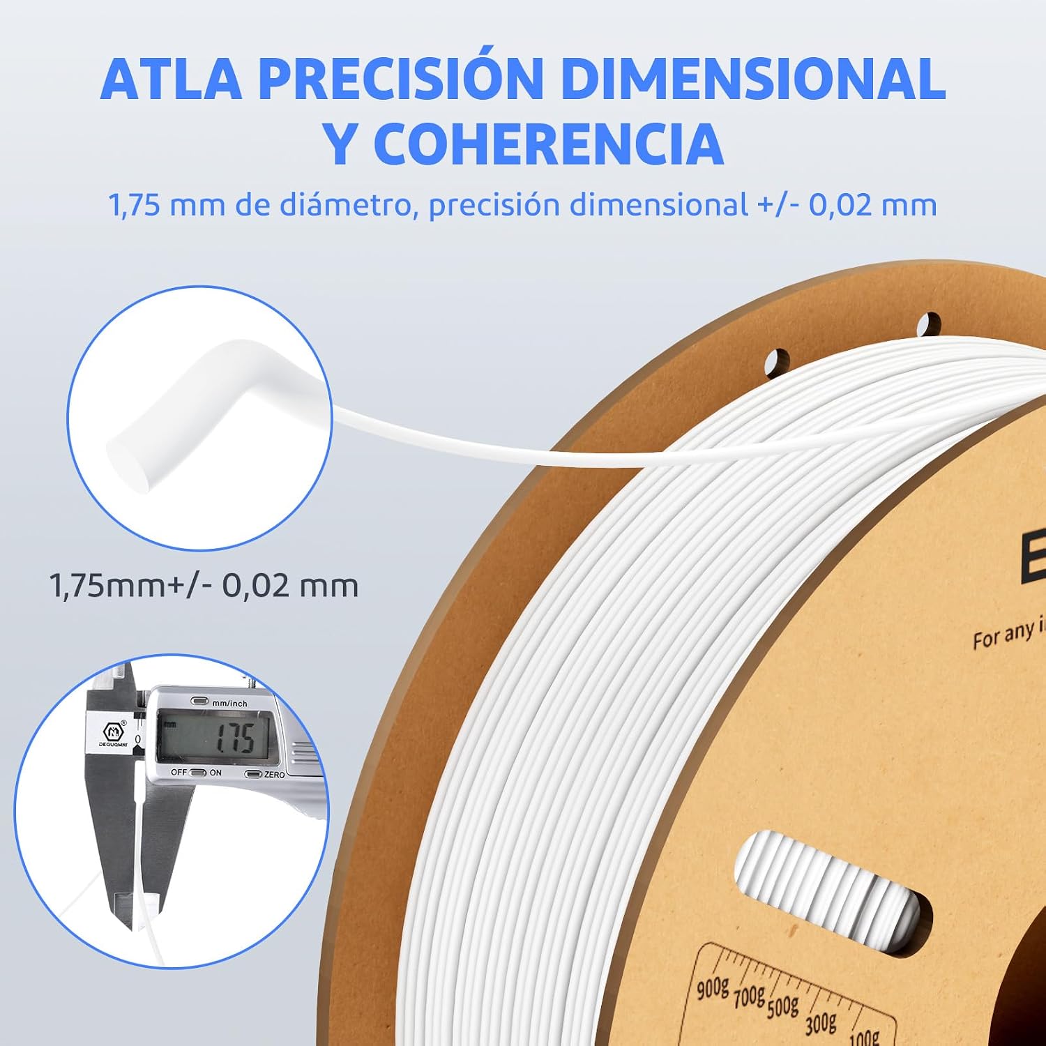 Thumbnail 2 de ELEGOO Filamento PLA+ 1.75mm 2KG Blanco para Impresoras 3D 🖨
