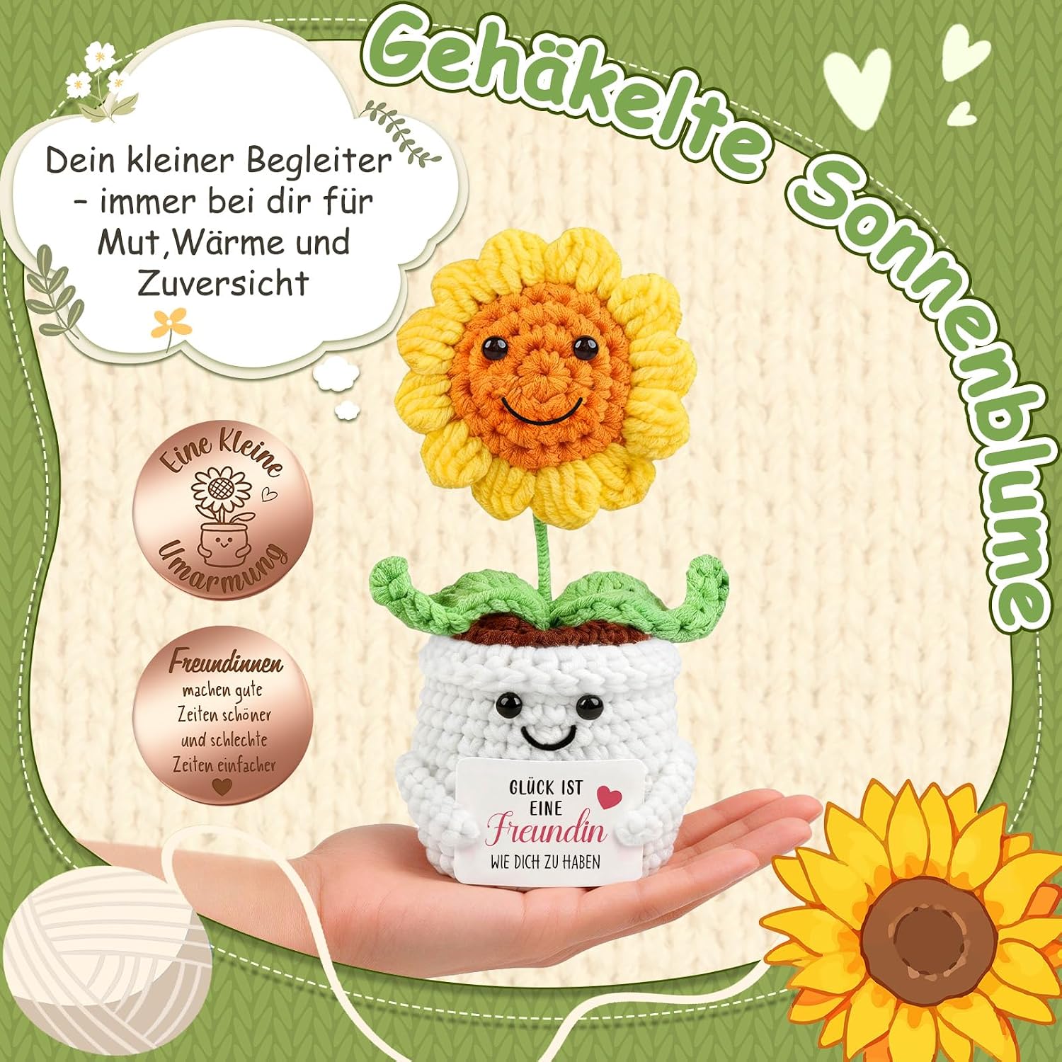 Detalle 2 de Giftota Abschiedsgeschenk für Kollegin: Pocket Hug Vergissmeinnicht mit Glücksmünze & Lederetui