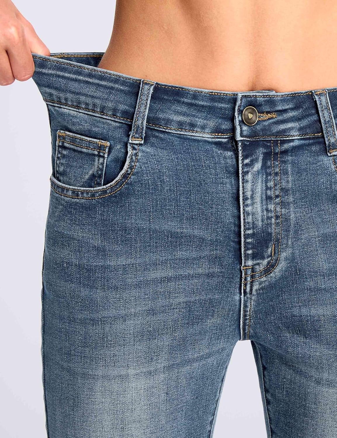 Thumbnail 4 de THE GYM PEOPLE Women's Mid-Rise Bootcut Jeans, Stretch Denim, Five Pockets