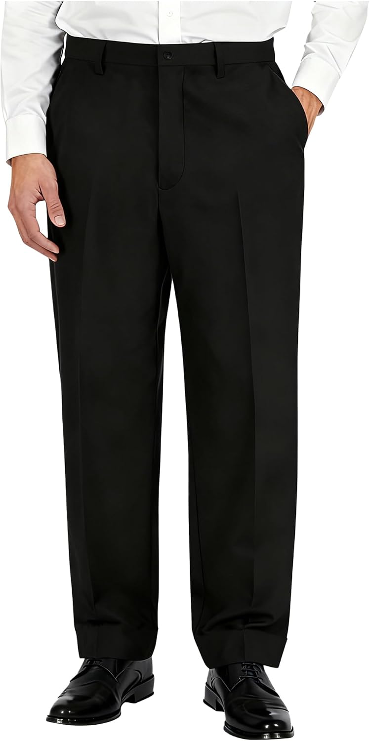 Detalle de Soojun Men's Classic Fit Flex Waist Flat Front Dress Pant