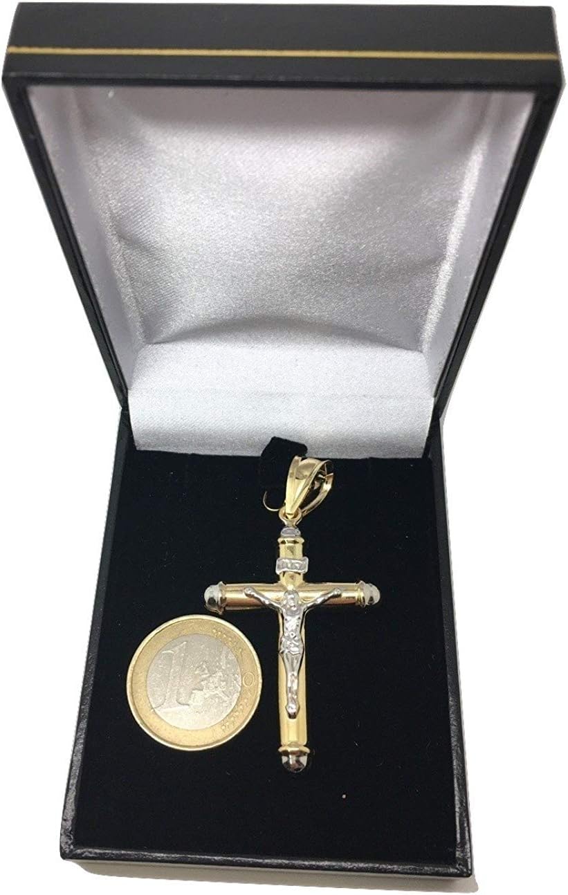 Detalle 2 de Ciondolo Croce Oro Giallo 18K 750 a Forma di Croce con Gesù, 57 x 32 mm – Princípios Jewels