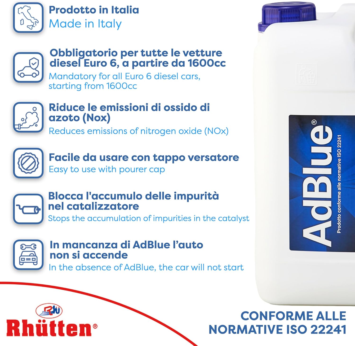 Thumbnail 2 de Rhütten AdBlue Motori Diesel 5L – Urea Purissima ISO 22241 per SCR