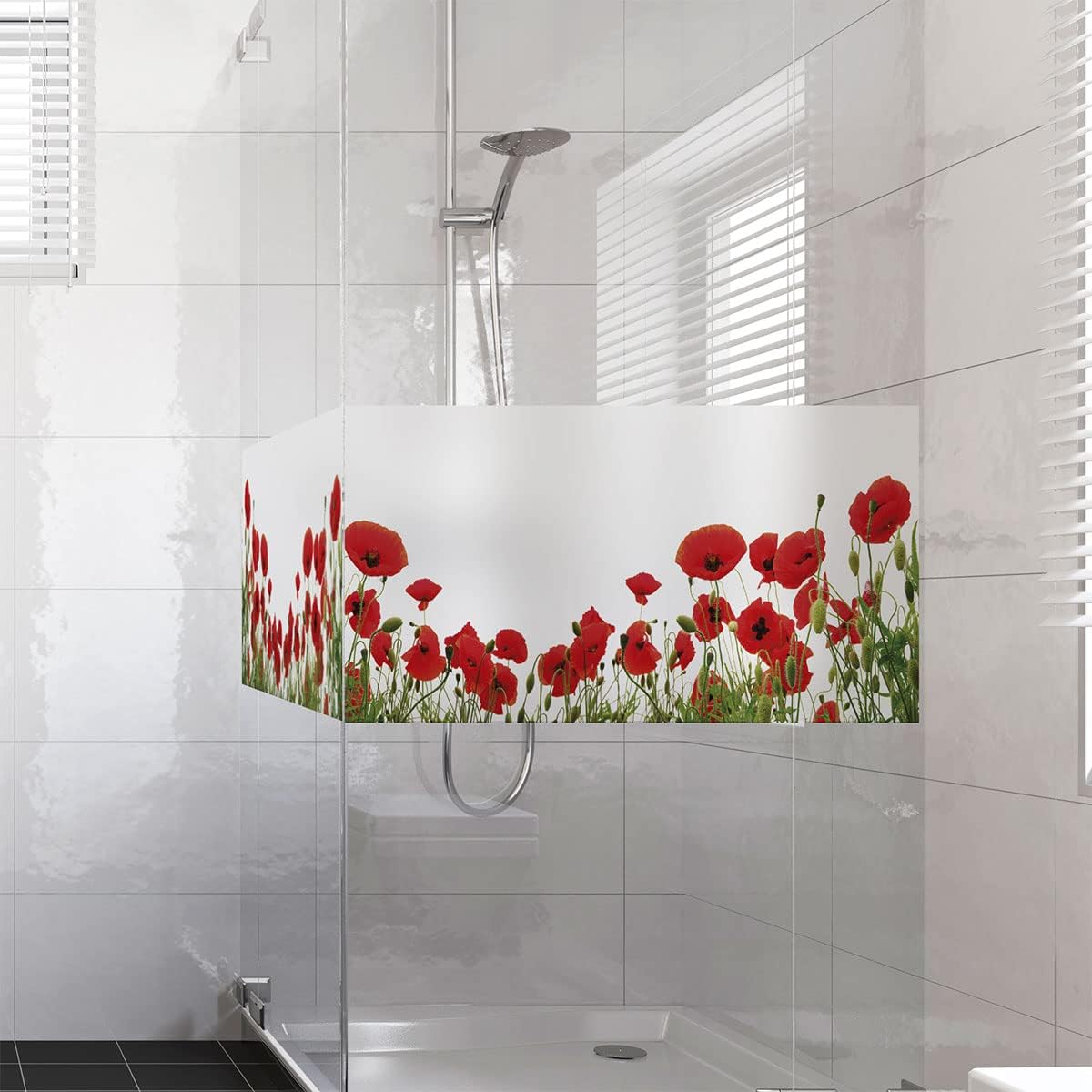 Thumbnail 5 de Ambiance Sticker folia okienna z makami, winylowa, samoprzylepna, 40 × 100 cm