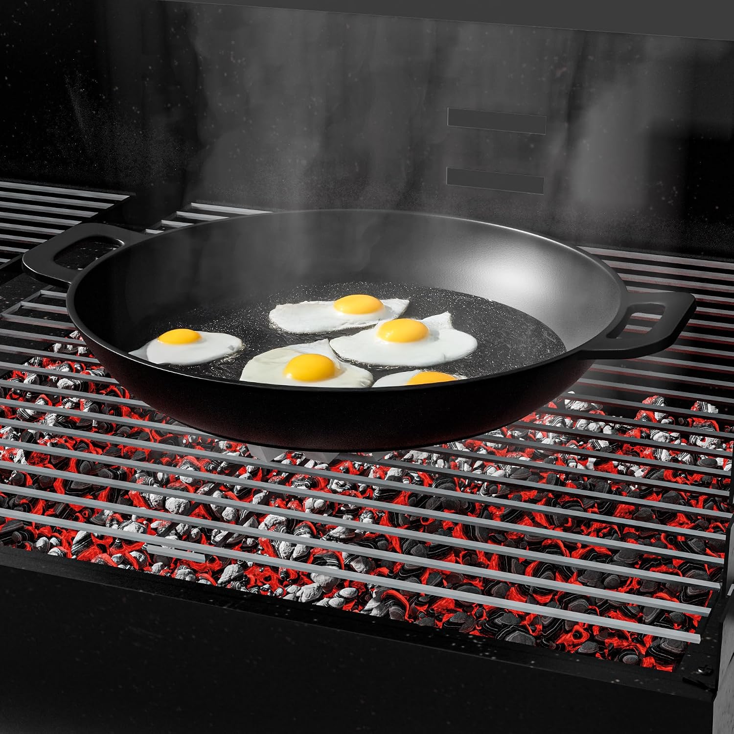 Detalle de Amig Mod. AM39 Cast Iron Skillet, Ø31 cm for Charcoal and Gas Grills
