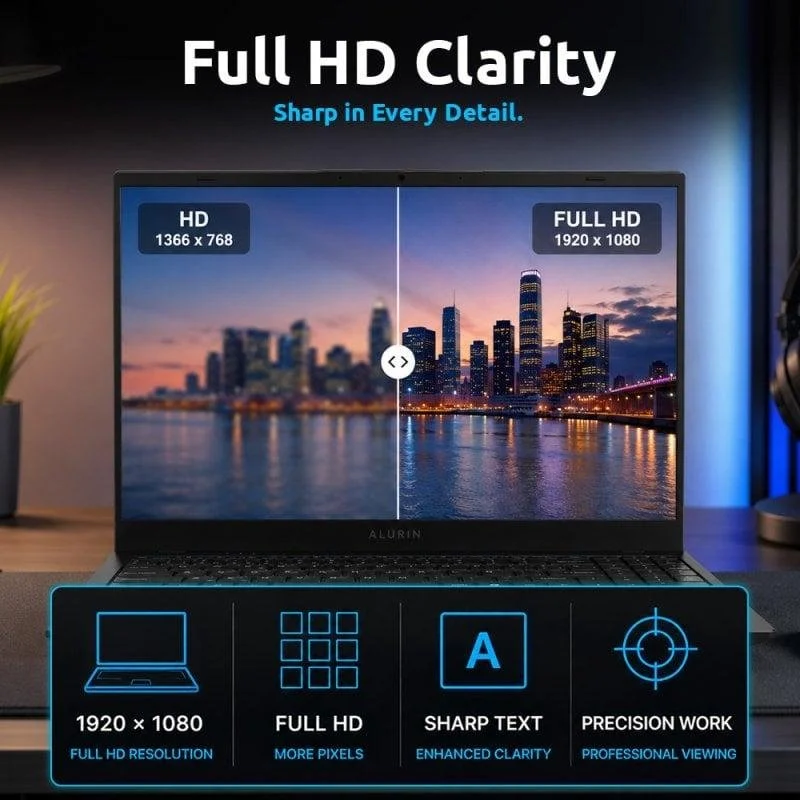 Detalle de Alurin Flex Advance 15.6" con Intel Core i3-1210U, 8 GB/512 GB: equilibrio para estudios y productividad