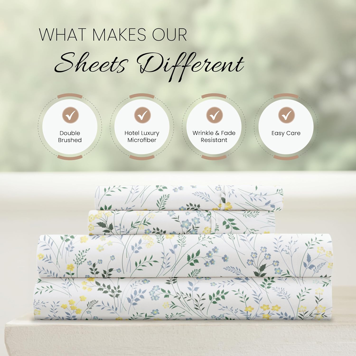 Thumbnail 3 de Linen Market Patterned Microfiber Queen Sheet Set 4 Piece – Oeko-TEX Certified Ultra Soft & Wrinkle-Free