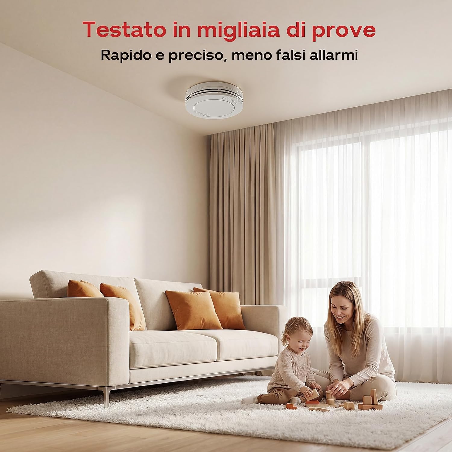 Detalle de Safeliveo Rilevatore di Fumo con Batteria 10 Anni – Allarme 85 dB, senza LED lampeggiante, confezione da 5