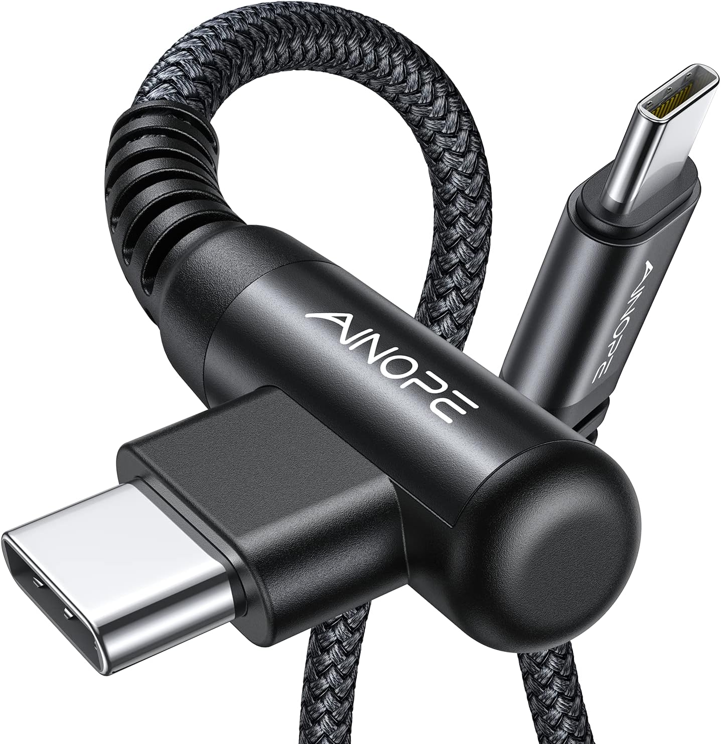 Detalle de AINOPE USB C Cable 60W 2-Pack (6.6ft) with Right Angle Design