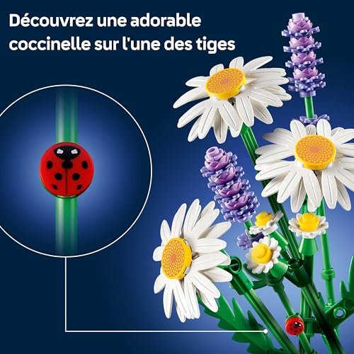 Detalle de LEGO Botanicals Marguerites – Bouquet de Fleurs Artificielles (11508) pour 9 ans et plus