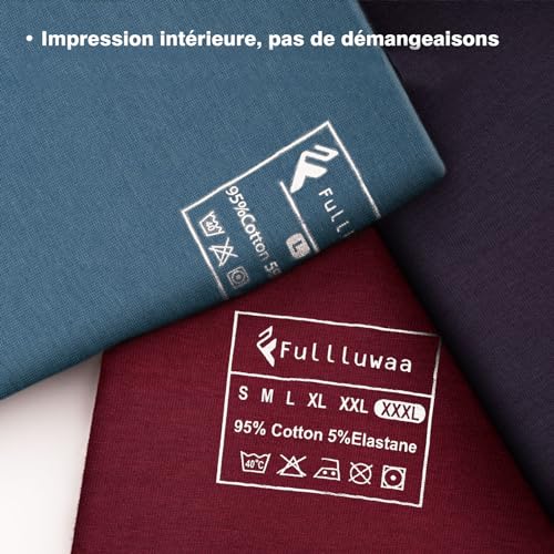 Detalle 2 de Fullluwaa Boxer Homme Coton Lot de 8 – Doux Confortable avec Ceinture Élastique et Étiquette Absente