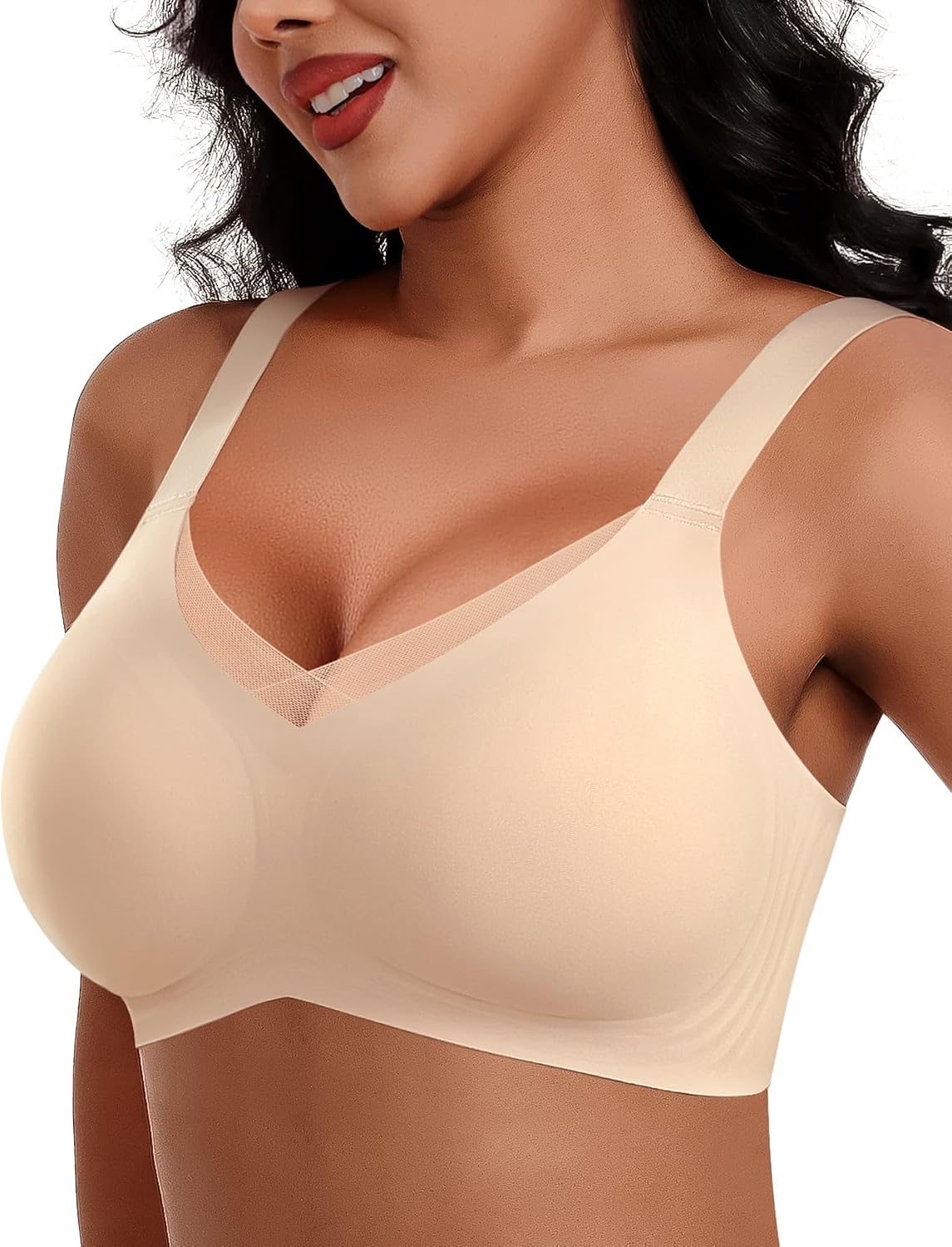 Detalle de HORISUN BH ohne Bügel – Komfort Nahtloser Push-Up Bralette mit starkem Halt für Große Brüste
