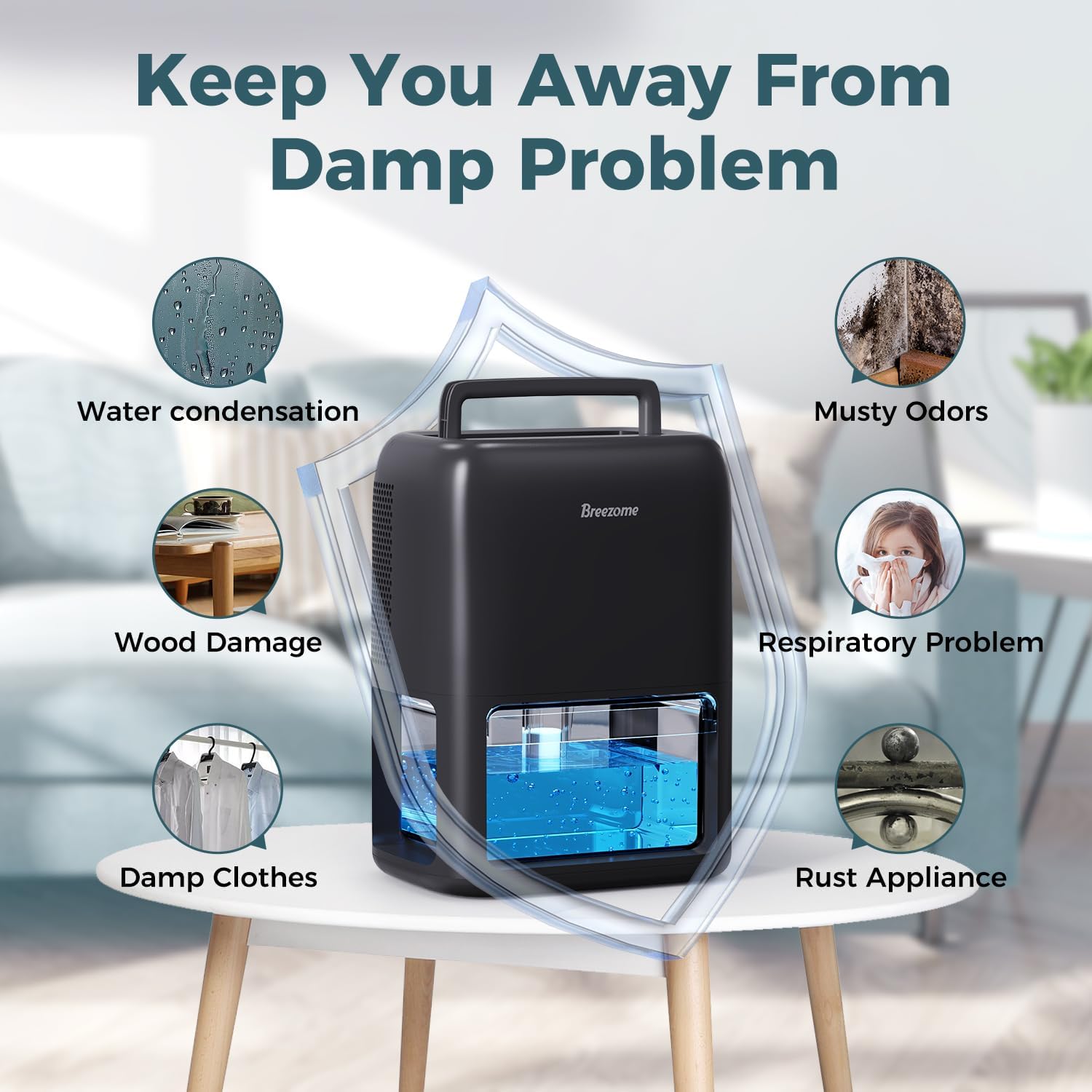 Thumbnail 6 de Breezome 60 Oz Dehumidifier ⚙