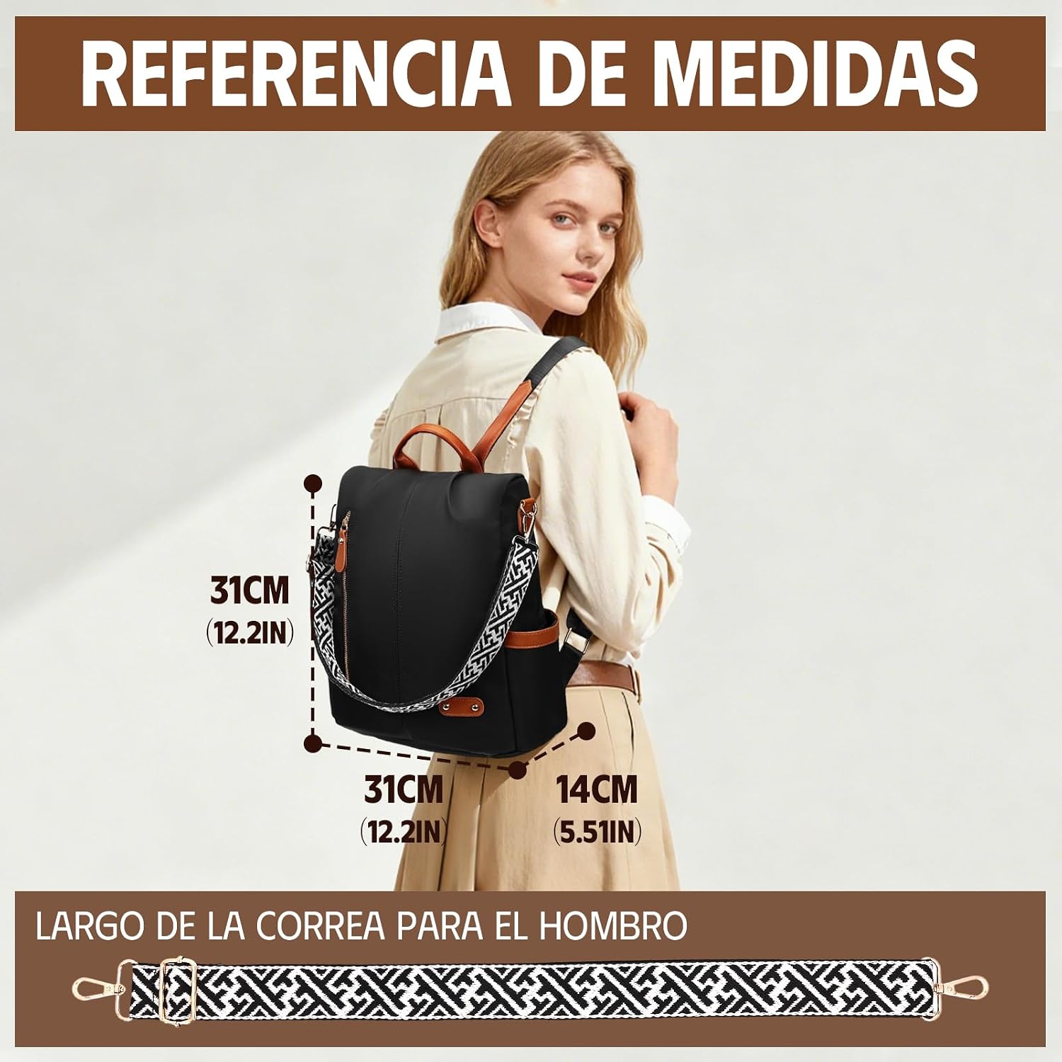 Thumbnail 2 de ONETOALL Bolso Mochila Mujer Antirrobo