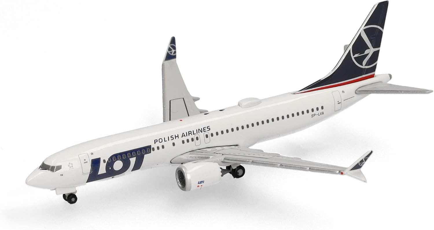 Detalle de Herpa 539098 Boeing 737 Max 8 LOT – metalowy model samolotu 1:500