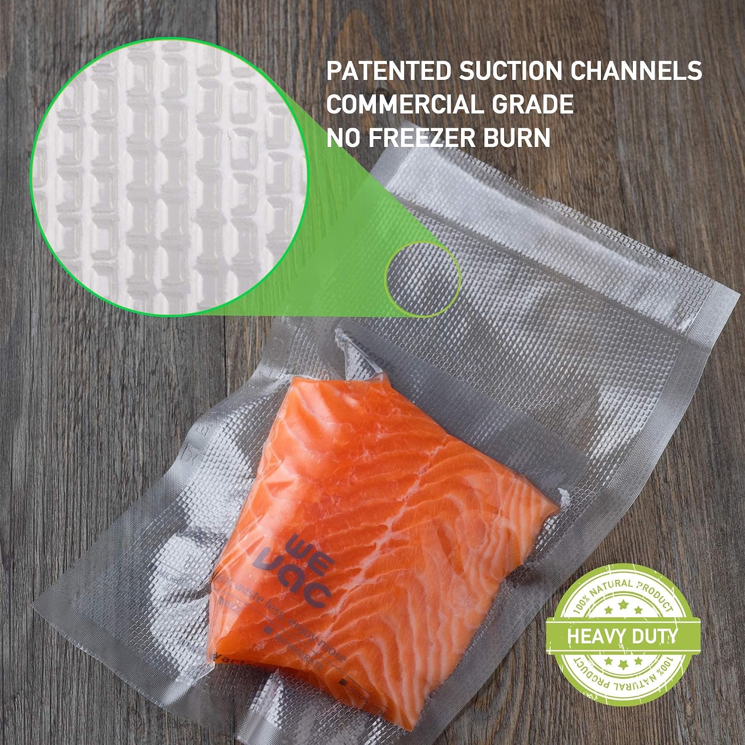 Detalle 2 de Wevac 11 x 16-Inch Vacuum Sealer Bags, 100 Count, Precut and BPA-Free