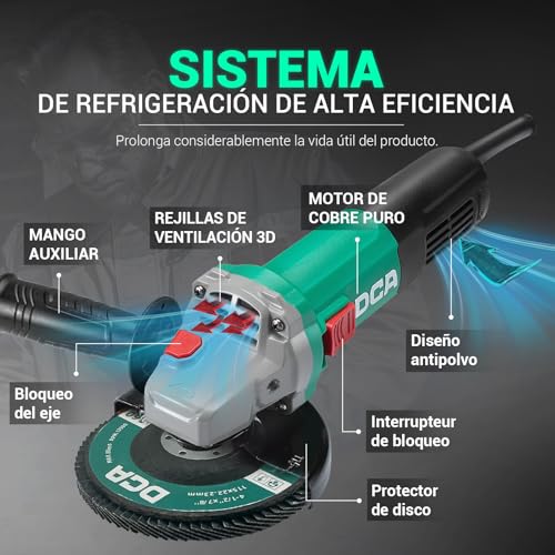 Thumbnail 5 de DCA Amoladora Angular 860W 125 mm: potencia, ligereza y control para cortes y desbaste