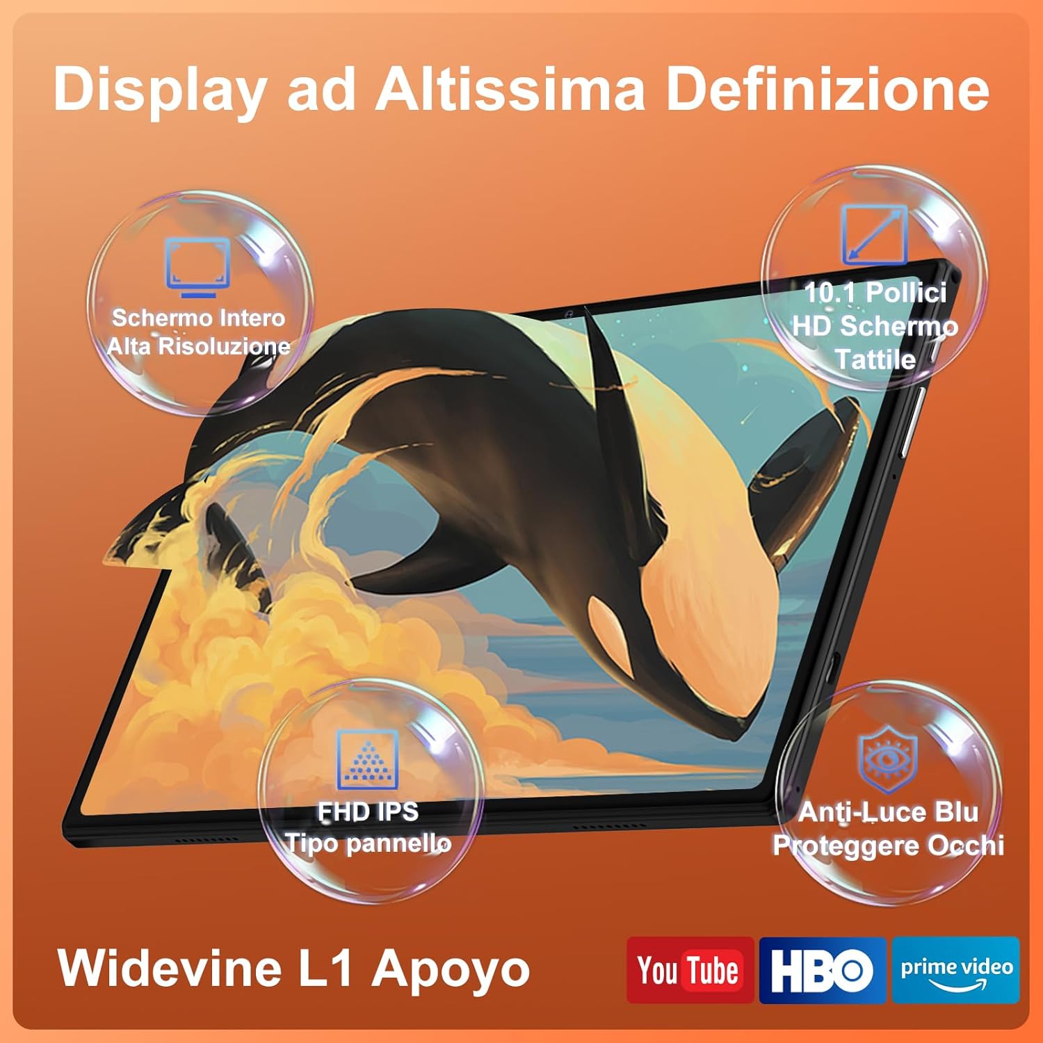 Thumbnail 5 de Dghrti Tablet Android 15 10" con tastiera, mouse e custodia – 30 GB RAM, 128 GB ROM, espansione fino a 2 TB, 8000 mAh