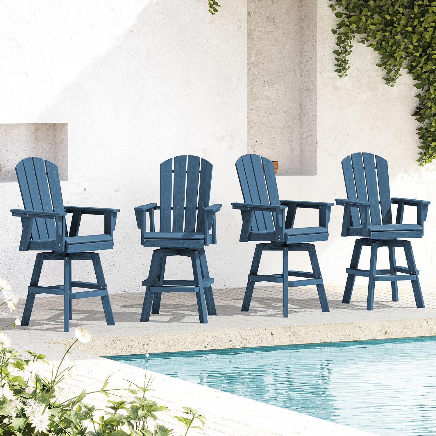 Detalle de SERWALL Swivel Bar Chairs, HDPE