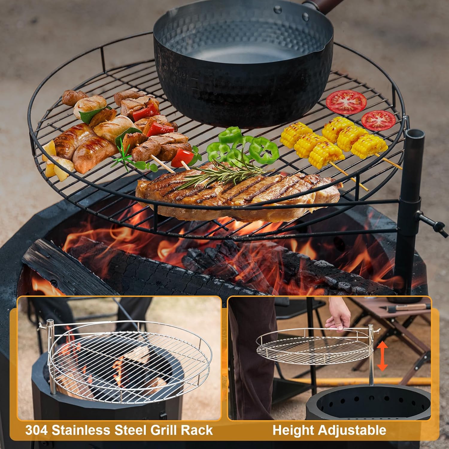 Thumbnail 4 de CHANGE MOORE CHANGEMOORE Smokeless Fire Pit – 19.6 inch triple burn wood stove for patio & camping