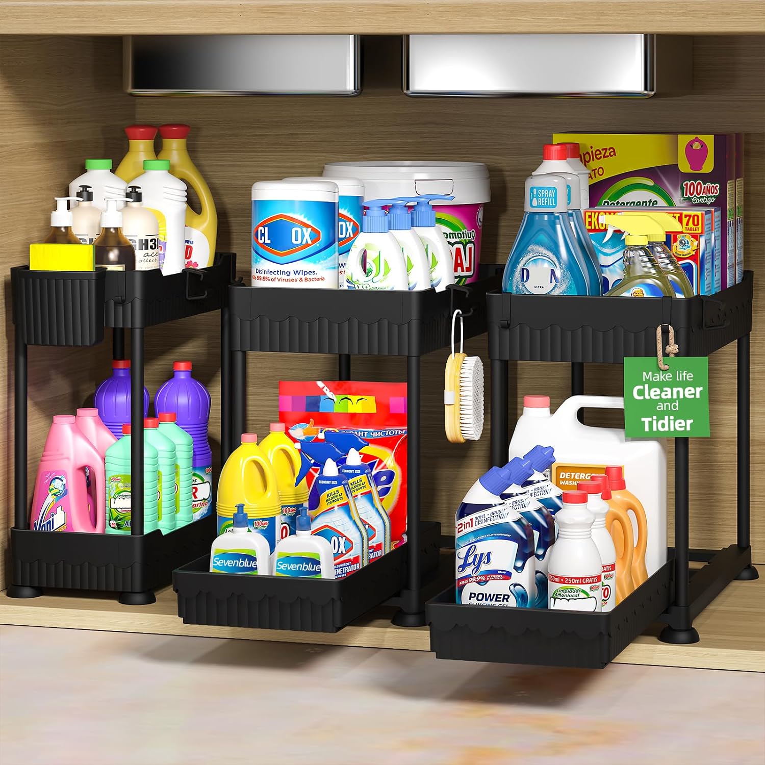 Sevenblue 3-Pack Under Sink Organizers, 12.8 Inch