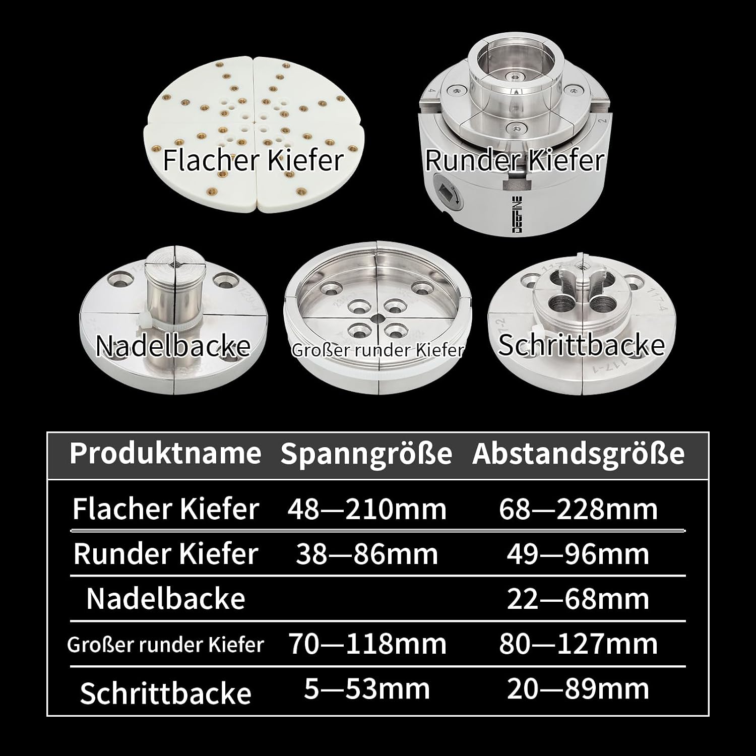 Detalle de DEEFIINE K120405AM33 svarvchuck 100 mm med M33-gänga