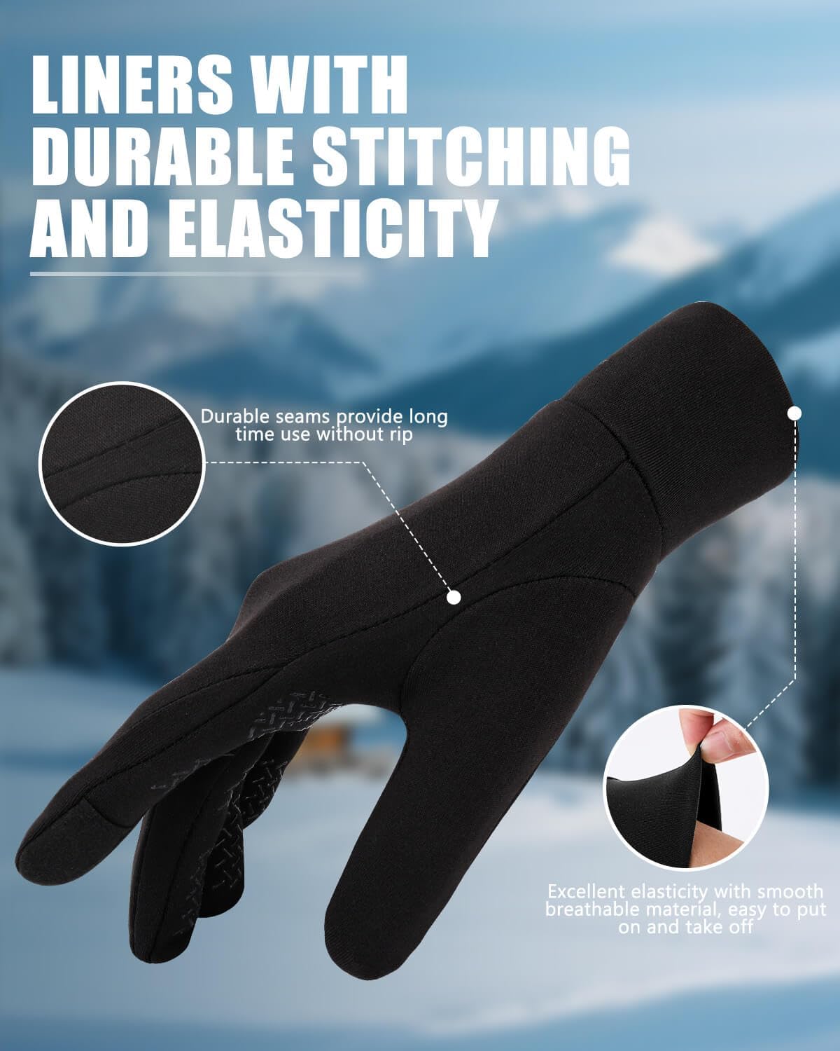 Detalle 2 de Aegend Winter Gloves for Men Women ⚡