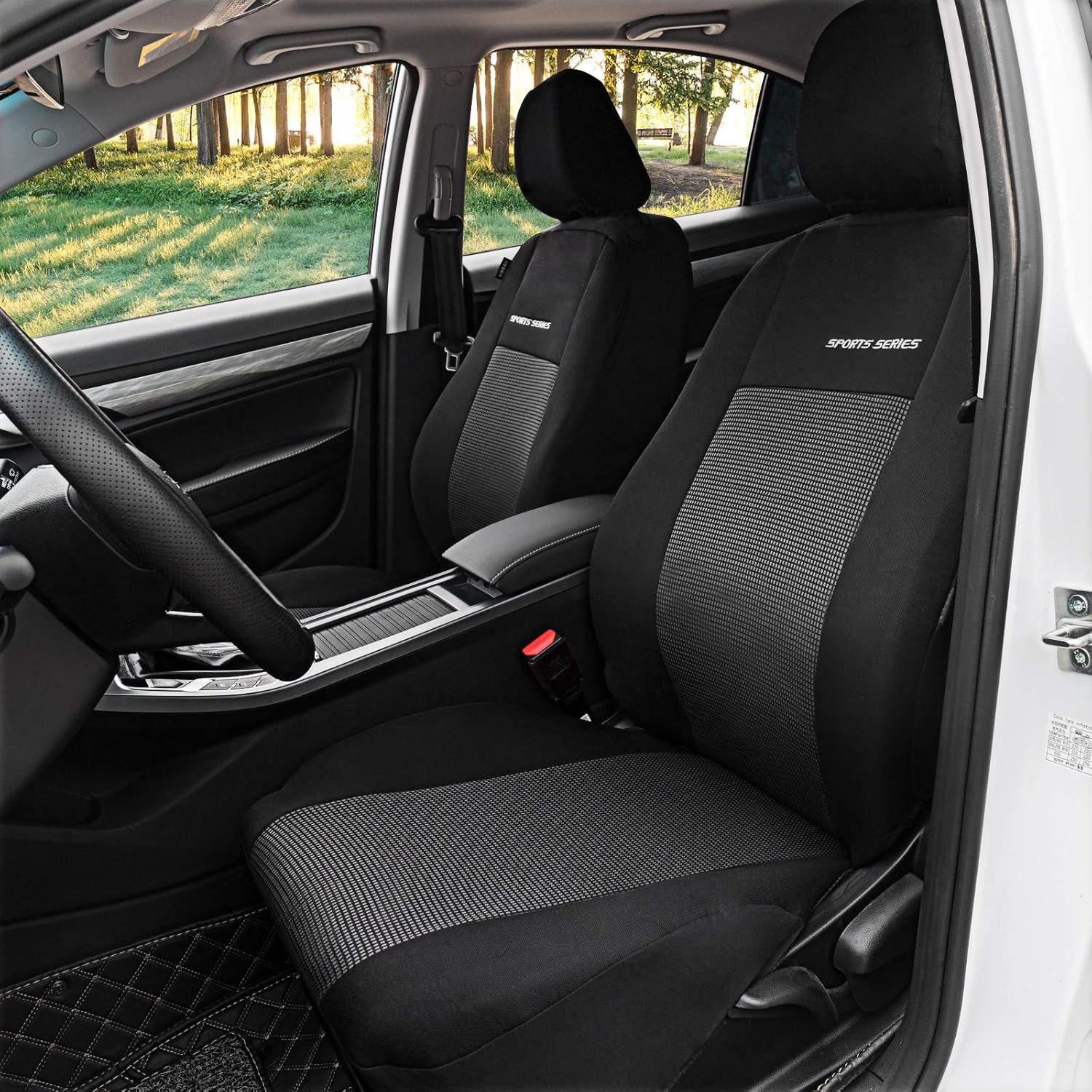 Thumbnail 4 de eSituro Coprisedile Singolo Auto Anteriore Universale con Fodera per Poggiatesta – Grigio/Nero SCSC017236