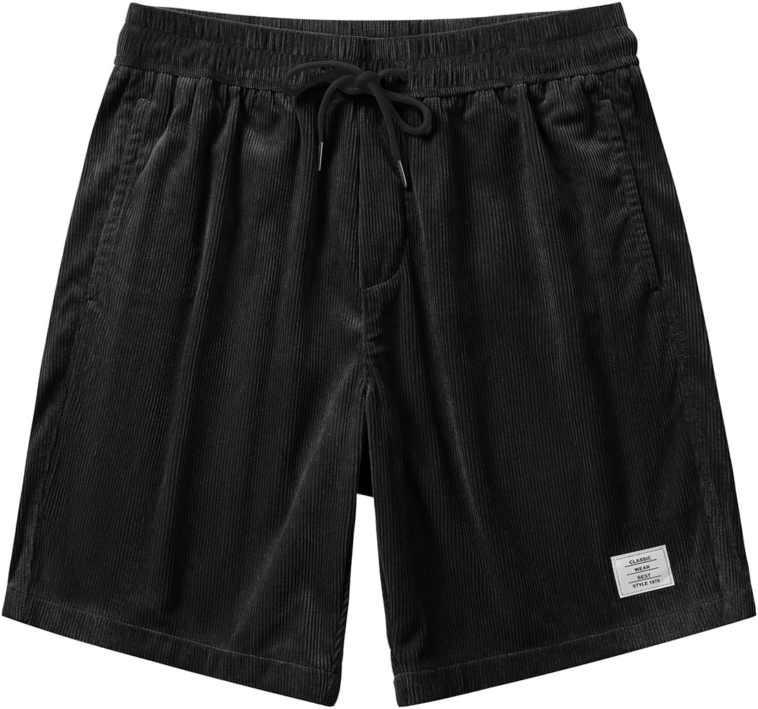 Detalle de JMIERR Corduroy Shorts Herren – Sommerfreizeit mit elastischem Bund und Taschen