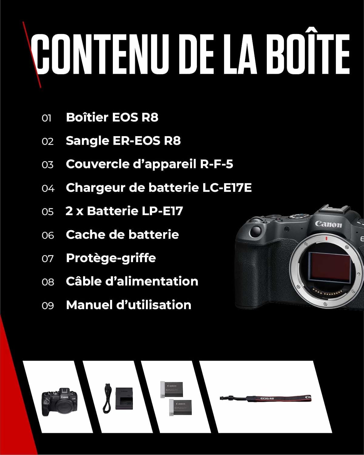 Thumbnail 6 de Canon EOS R8 : appareil photo hybride full-frame 24,2 Mpx avec Dual Pixel AF II et 4K