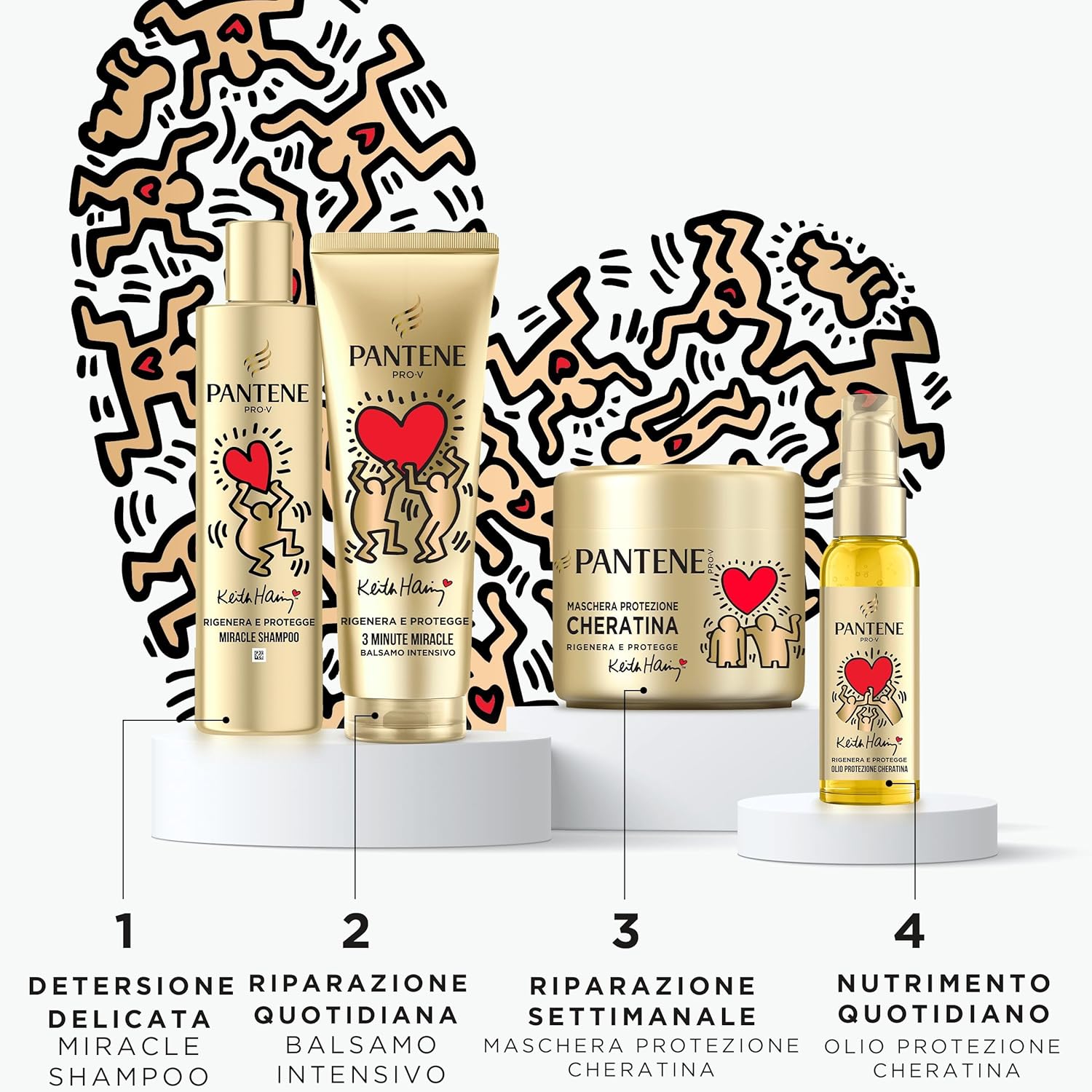 Thumbnail 3 de Pantene X Keith Haring Edizione Speciale: kit regalo per capelli secchi e danneggiati (Shampoo 250 ml, Balsamo 220 ml, Maschera 300 ml)