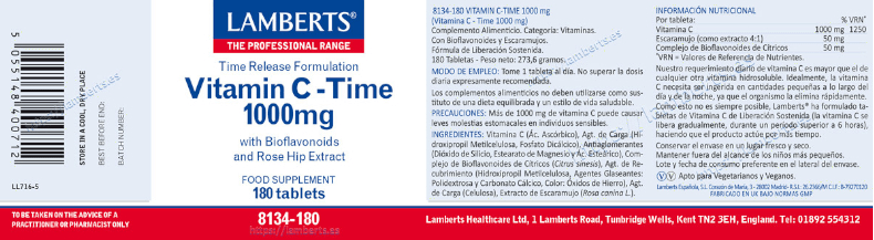 Thumbnail 1 de Lamberts Vitamina C 1000 mg con Bioflavonoides, 180 tabletas 💊