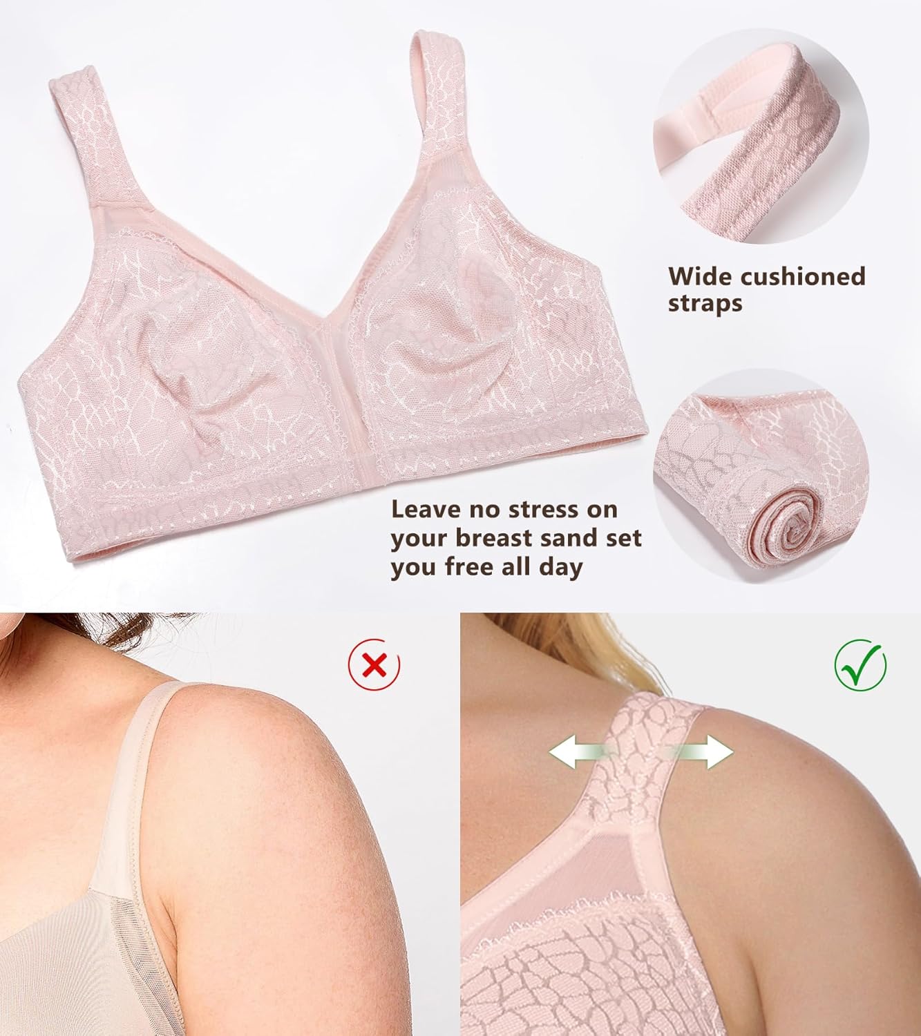 Thumbnail 3 de DotVol Damen Komfort Vollschalen Minimizer BH ohne Bügel (Große Größen)