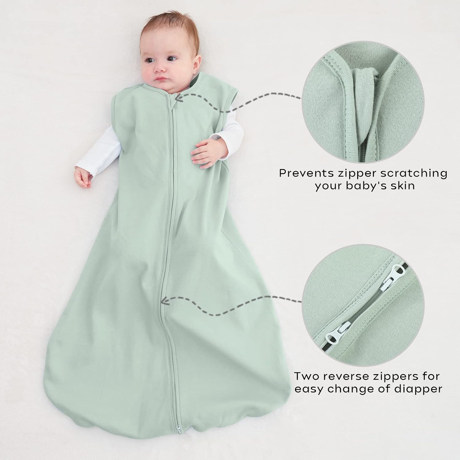 Thumbnail 2 de Yoofoss Baby Sleeping Bag 0.5 Tog – 12-18 Months (2 Pack) Organic Cotton Sleep Sack