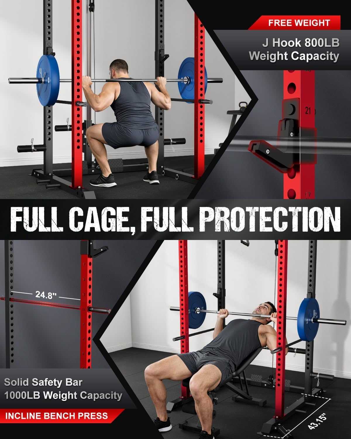 Detalle de allviate C1-V4 Power Cage, 1:1 Pulley System, 2,000 lb Capacity