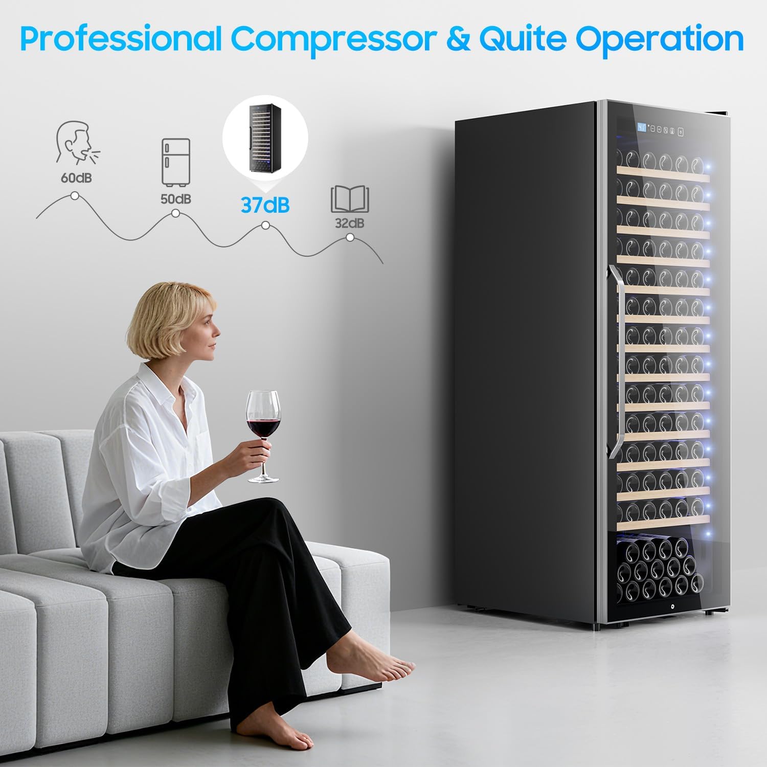 Thumbnail 4 de EORICE WCS-SA408 14.4 Cu. Ft. Freestanding Wine Cooler, 13 Shelves