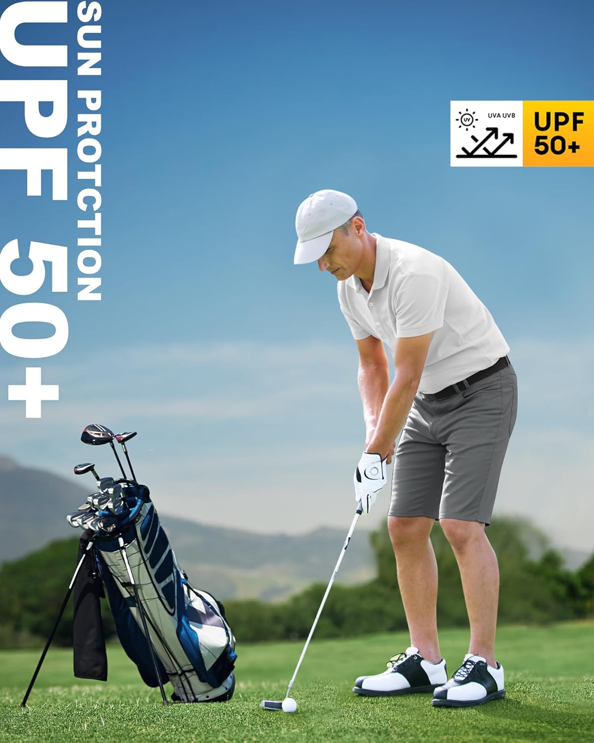 Thumbnail 4 de 33,000ft Men's Golf Shorts Dry Fit, 11" Lightweight Quick Dry Bermuda Shorts