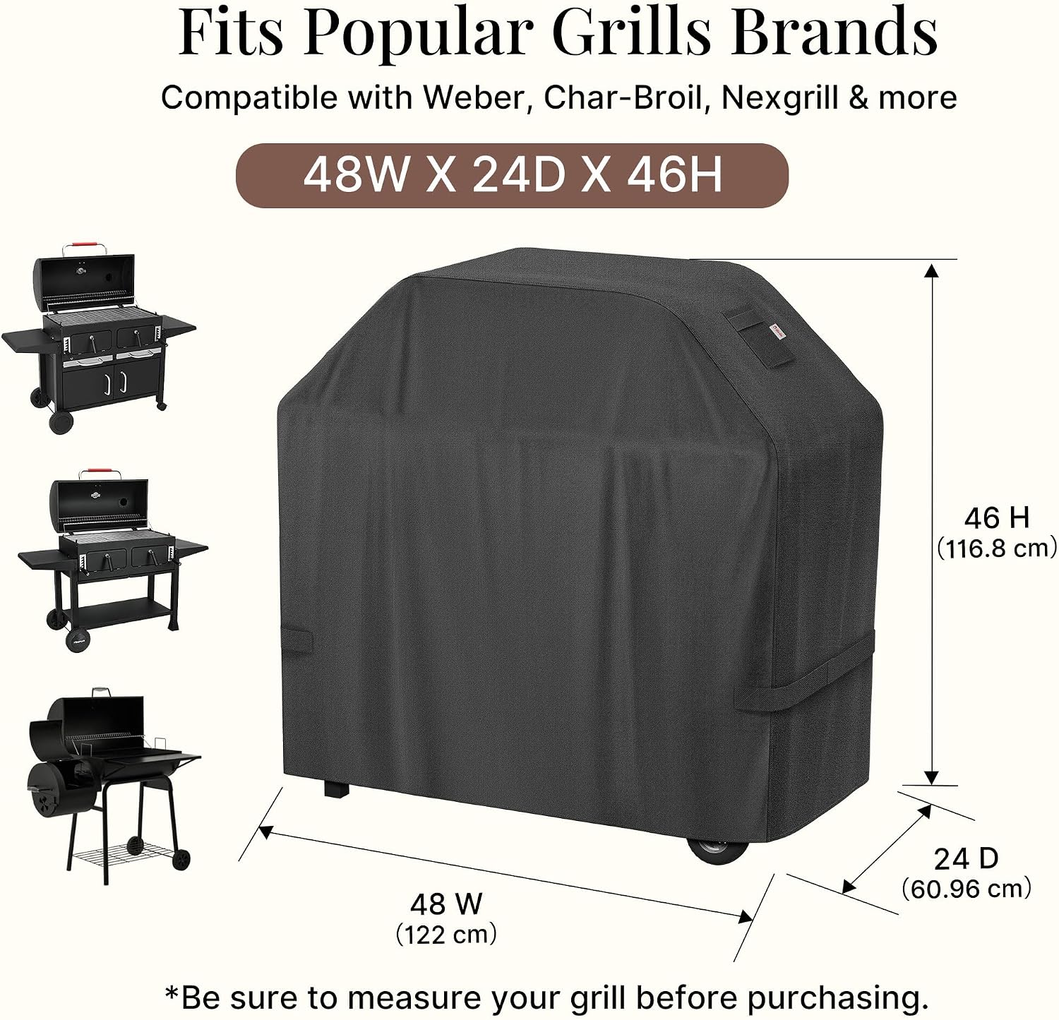 Detalle 2 de iBirdie Grill Cover 48 x 24 x 46 Inch